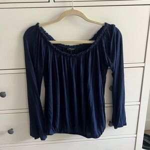 Lascana by Venus Navy Long Sleeve Flare Sleeve Top Size L